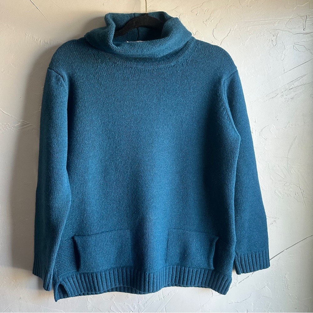 Kerry Woolen Mills Irish Women’s Wool Pullover Funnel Neck Sweater Cozy Sz M?‎